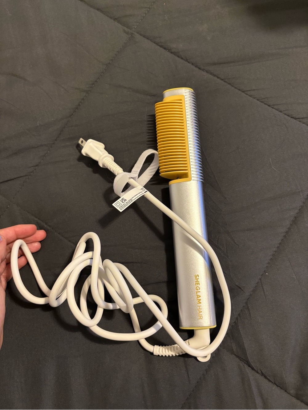Shenglan Hair Silver & Yellow Heated Straightening Brush